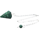 Malachit Pendel 2,5 cm + 18 cm Kette mit Perle, Wunschstein