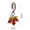Charms Sterling Silber 925 Herbstfarben - Herbstblatt, Ahornblatt, Natur Armband Anhänger
