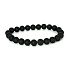 Turmalin schwarz Facettenarmband elastischer Naturstein, Kugel 6 mm / 16 - 17 cm, Hüter der guten Laune