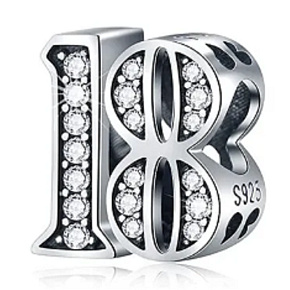 Charme Sterling Silber 925 18 Jahrestag, Perle auf Armband