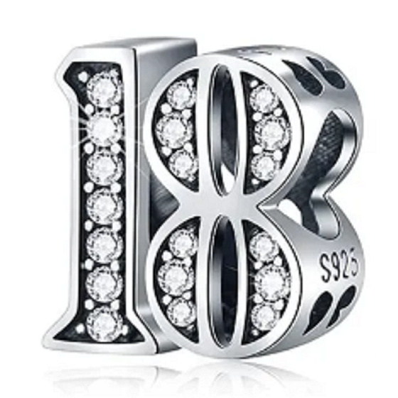 Charme Sterling Silber 925 18 Jahrestag, Perle auf Armband