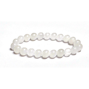 Quarz weiß Armband elastisch Naturstein, Perle 8 mm / 16-17 cm, die perfekte Heiler