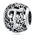 Sterling Silber 925 Magic Alphabet Buchstabe T mit Blumen, Perle für Armband