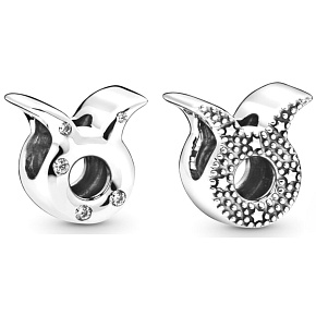 Charms Sterling Silber 925 Sternzeichen Stier, Perle für Armband