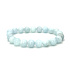 Aquamarin Armband elastischer Naturstein, Perle 9 mm / 16-17 cm, AAA Seemannsstein, Heilkraft des Meeres