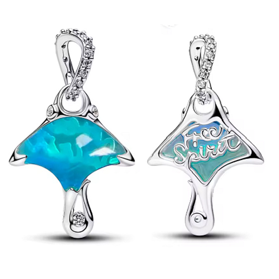 Charm Manta „Free Spirit“ – Anhänger der freien Seele, des Ozeans und der Harmonie, für Armband, Meer