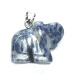 Sodalith Elefant Anhänger Naturstein, handgeschliffene Figur 1,8 x 2,5 x 8 mm, Stein Kommunikation