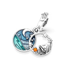 Sterling Silber 925 Camping Nachthimmel - Camping 2in1, Armband Anhänger Symbol