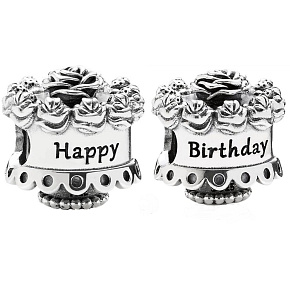 Charme Sterling Silber 925 Happy Birthday, Perle auf Armband Geburtstag