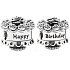 Charme Sterling Silber 925 Happy Birthday, Perle auf Armband Geburtstag