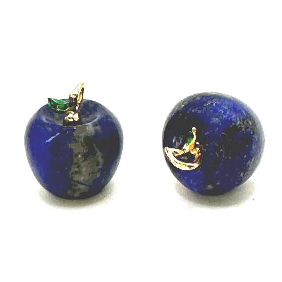 Lapislazuli Amethyst Apfel der Erkenntnis Anhänger, Naturstein 2,7 x 15 mm, Stein der Harmonie