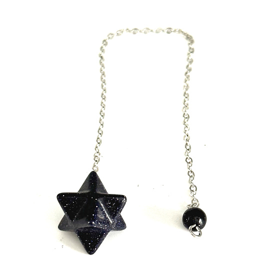 Goldstein Merkaba Pendel, Naturstein-Anhänger, Stein des Ehrgeizes