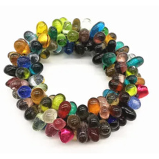 Antikes Glasarmband handgefertigt aus Nepal, farbig aus Glasperlen, 21 cm, 62 g