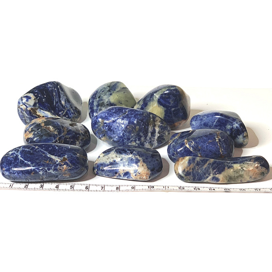 Sodalith Getrommelter Naturstein 40 - 100 g, 1 Stück, Steinkommunikation