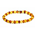 Bernstein Baltikum cognac / Gold Armband elastisch natürlich, Nugget unregelmäßig ca. 5 mm / 16-17 cm, verfestigtes Sonnenlicht