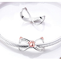 Sterling Silber 925 Infinity mit Pfote für immer, Haustier-Armband-Anhänger