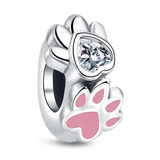 Sterling Silber 925 Paw Paws - Beloved Paws, Haustier Perlenarmband