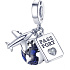 Charms Sterling Silber 925 Round the world, Globus, Reisepass, Flugzeug, 3in1 Reise Armband Anhänger