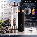 Napij se® Kristallwasserflasche der Wahrheit – fluoreszierende Yooperlit-Spitze | 550 ml