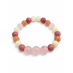 Armband mit Geschichte – Ich liebe dich, Mama, natürliche Mineralien, Kugel 8 mm / Handgelenk 14–15 cm