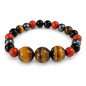 Armband mit Geschichte – Bester Papa, natürliche Mineralien, 8-mm-Perle / Handgelenk 14–15 cm