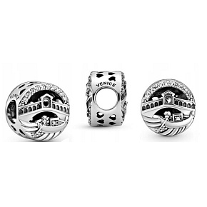 Sterling Silber 925 Venedig Ponte di Rialto, Reisearmband Perle