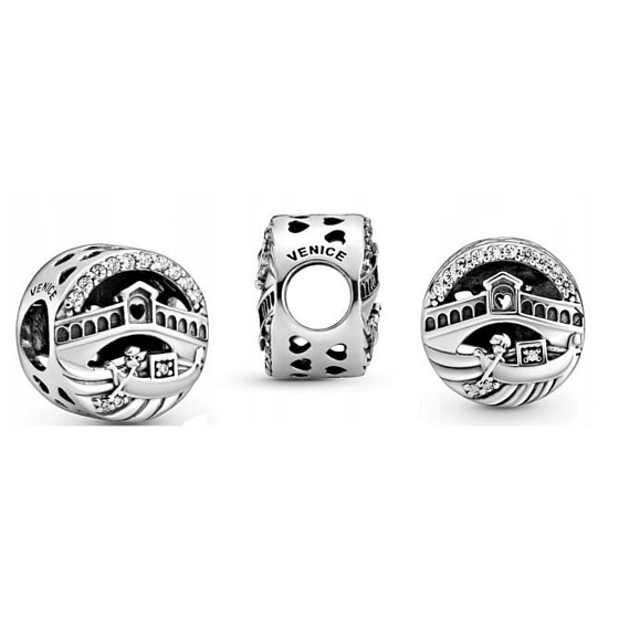 Sterling Silber 925 Venedig Ponte di Rialto, Reisearmband Perle