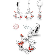 Charms Sterling Silber 925 Disney Minnie Mouse & Mickey Mouse küssend, Armband Anhänger Charms Sterling Silber 925 Disney Minnie Mouse & Mickey Mouse küssend, Armband Anhänger