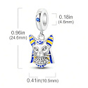Charm Sterling Silber 925 Altägyptische Katze, Reise-Armband-Anhänger