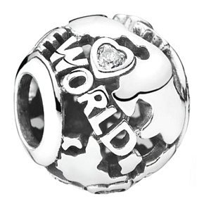 Charm Prolamované světové kouzlo, korálek na náramek cestování Charm Prolamované světové kouzlo, korálek na náramek cestování