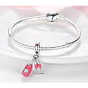 Charms Sterling Silber 925 Sekt + 2 Gläser, Liebesarmband Anhänger