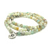 108 Mala Amazonit + Om Symbol Halskette Gebetsschmuck flexibel, Naturstein 6 mm
