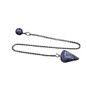 Sodalith Pendel Naturstein 2,5 cm + 18 cm Kette mit Perle, Stein Kommunikation