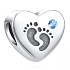 Charme Sterling Silber 925 Footprints Baby Boy, Perle Herz am Armband Familie