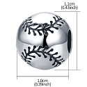 Charme Sterling Silber 925 I Love Baseball Texas Rangers Ball, Perle auf Armband Sport