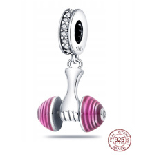 Sterling Silber 925 Gymnastikhantel, Sportarmband-Anhänger