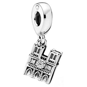 Charme Sterling Silber 925 Notre Dame, Reise Armband Anhänger