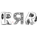 Sterling Silber 925 Alphabet Buchstabe R, Perle für Armband