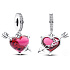 Charm Sterling Silber 925 Rotes Herz und Pfeil Muranoglas, Liebesarmband-Anhänger