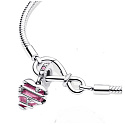 Charm Sterling Silber 925 Rosa Muranoglas Herz, Liebesarmband Anhänger