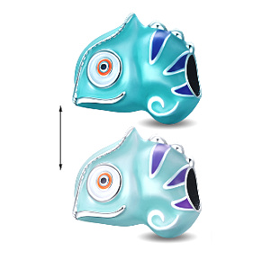 Charme Sterling Silber 925 Thermo - Mlok atmet Leben - Symbol des Feuers, Perle am Armband Tier