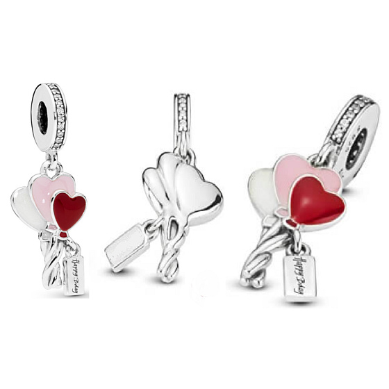 Charme Sterling Silber 925 Geburtstag Ballons, Geburtstag Armband Anhänger
