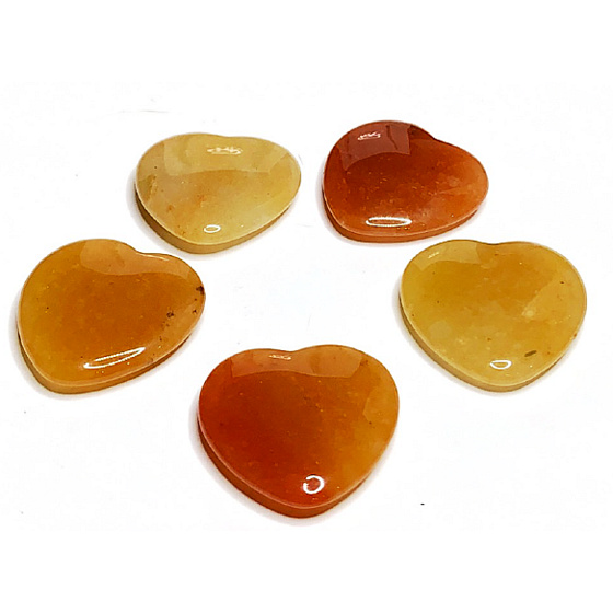 Avanturin orange Hmatka, heilender Edelstein in Form eines Herzens Naturstein 3 cm 1 Stück, Stein des Glücks und des Wohlstandes