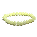 Jade Luminois Light Phosphoreszierend, gelbes Leuchten im Dunkeln, Armband elastisch Naturstein, Perle 8 mm / 16 - 17 cm