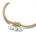 Charm Sterling Silber 925 Dreifacher Freundschafts-Charm mit eingravierter Botschaft 3in1, teilbarer Freundschaftsarmband-Anhänger
