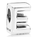 Sterling Silber 925 Alphabet Buchstabe E, Perle für Armband