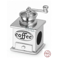 Charme Sterling Silber 925 Kaffeemühle - handgefertigt, retro, Perle für Armband, Essen und Trinken Charme Sterling Silber 925 Kaffeemühle - handgefertigt, retro, Perle für Armband, Essen und Trinken