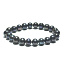 Perle schwarz Armband elastisch natürlich, Kugel 9 mm / 16 - 17 cm, Symbol der Weiblichkeit, bringt Bewunderung