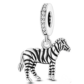 Charm Sterlingsilber 925 Zebra Pferd im Pyjama, Anhänger für Armband Tier