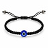 Blaues Auge Armband aus gewebter schwarzer Kordel